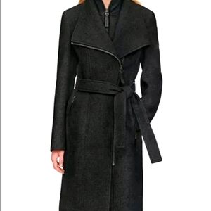 Calvin Klein Black Asymmetrical Wool Coat Size: SP